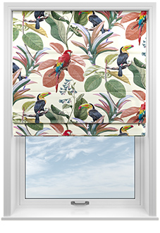 Parakeet Faux Silk, Pink Lotus - Roman Blind